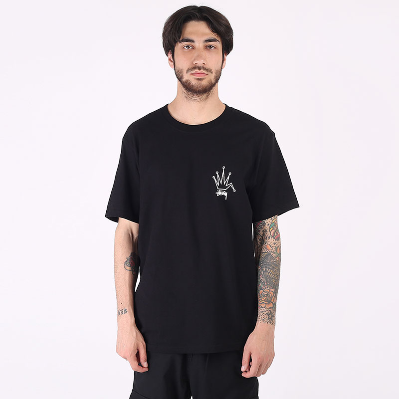 мужская черная футболка Stussy Old Crown Tee 1904510-black - цена, описание, фото 1